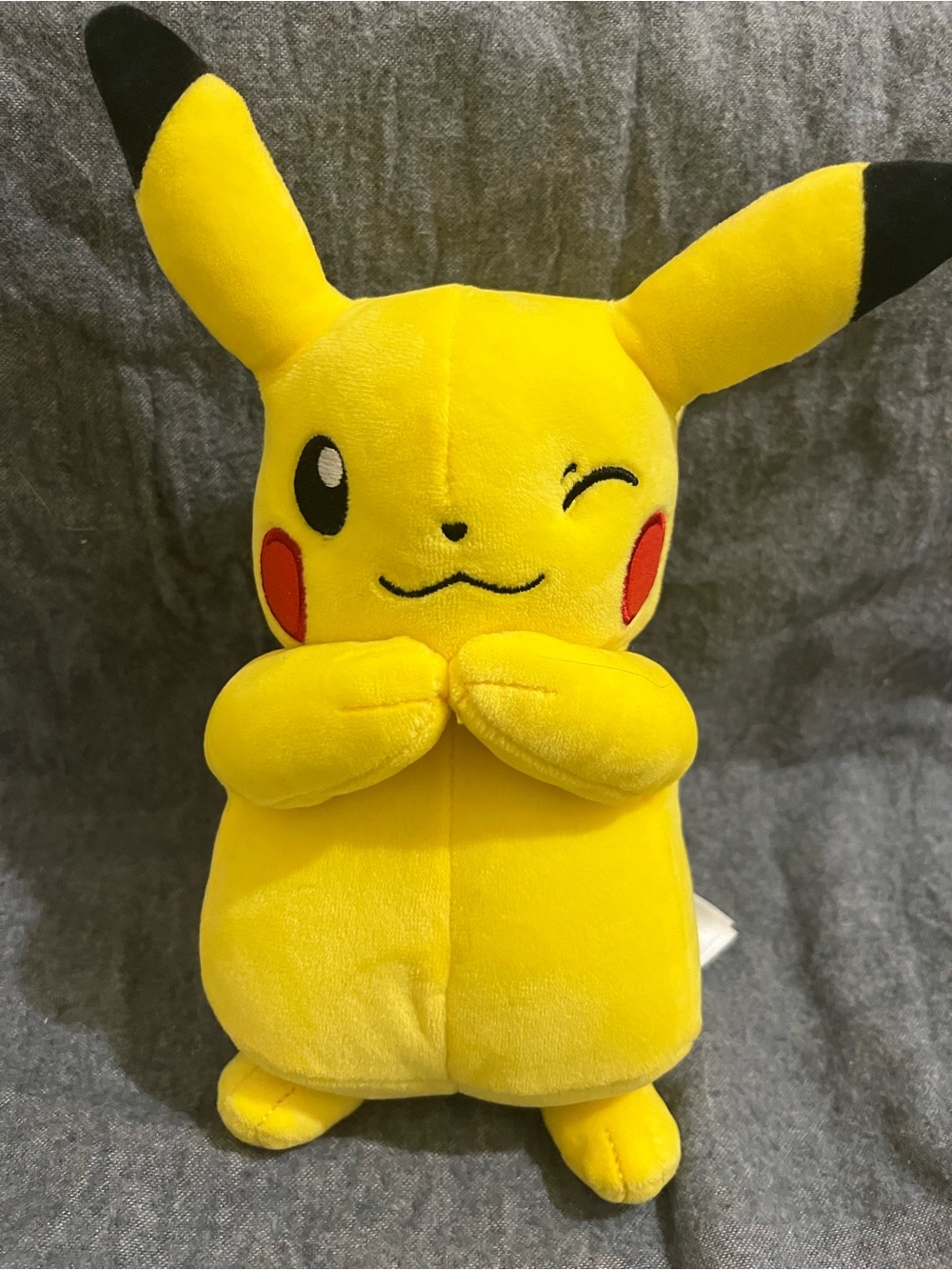 Pokemon Pikachu Plush - Bright Yellow with Black Ear Tips and Red Cheeks